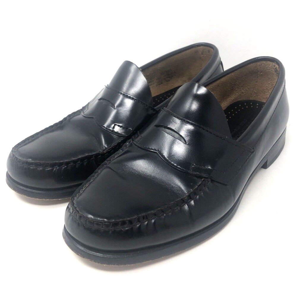 GH  Bass & Co Weejuns Mens Size 8 Black Leather Penny Loafer Classic Preppy N750